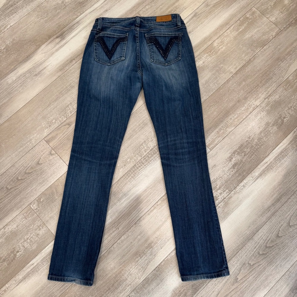 Miss Vigoss Y2K Low Rise Straight Leg Jeans McBling Medium Wash 2000s Size 4 - Picture 10 of 12